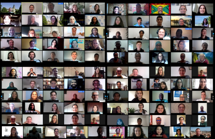 A group photo of participants on Zoom