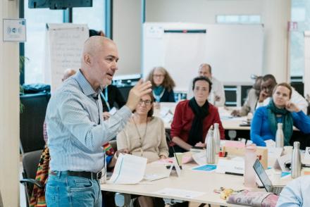 Trainer facilitating a session