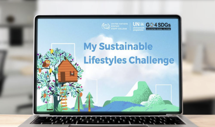 screen mock-up reading 'My Sustainable Lifestyles Challenge'