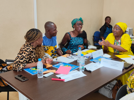 course participants around a table