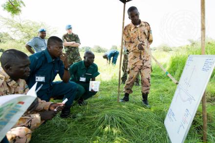 Training on munition disposal in Sudan