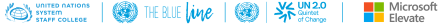 United Nations System Staff College, The Blue Line, United Nations, UN 2.0 and Microsoft Elevate logos