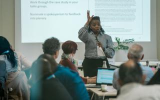 Trainer in action during a UNSSC course