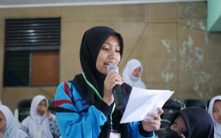 Young person giving a speech