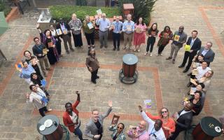 participants standing in a circle