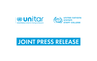 UNITAR and UNSSC logo. Joint Press Release
